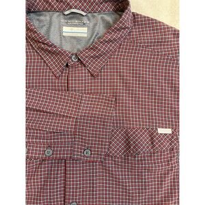 Columbia Silver Ridge Shirt Men XXL Plaid Nylon Omni-Shade Long Sleeve Vented‎